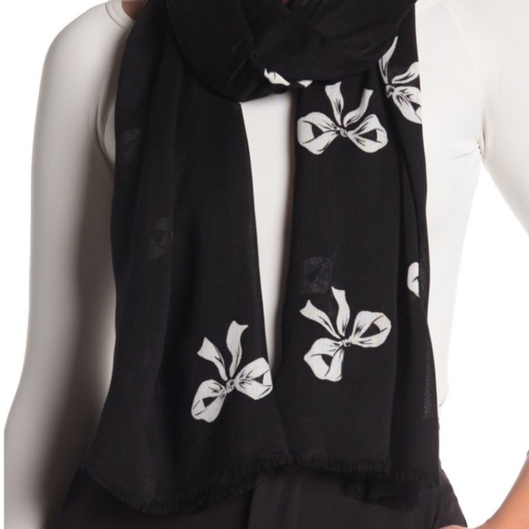 KATE ♠️ NY BOW PRINT OBLONG SCARF - Picture 2 of 4